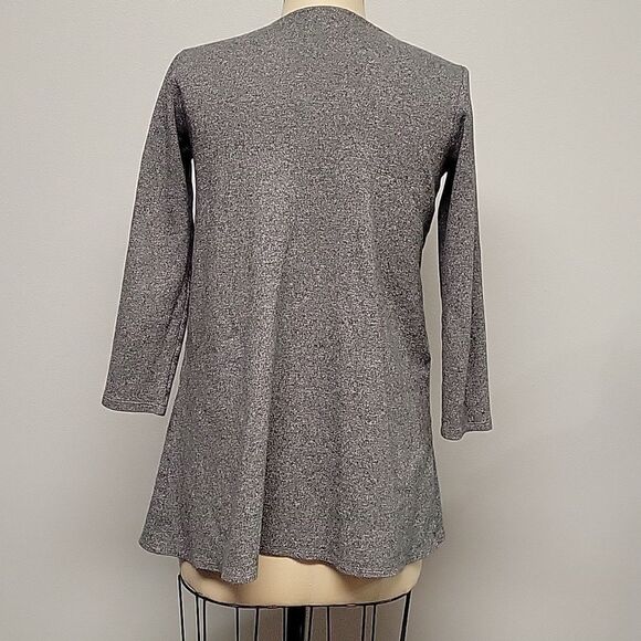 PURE JILL by J. JILL 100% Cotton Gray Long Sleeve Crew Neck A-Line Dress sz PXS - Picture 2 of 4